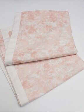 Fieldcrest Set Of 2  Pillow Shams 100% Cotton Rice Print Pink Cream Hues Sz KING